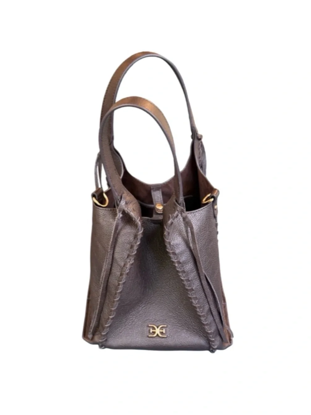 Vintage Sam Edelman Sylvia Mini Leather Crossbody Bucket Bag | Espresso | LN - Picture 9 of 12